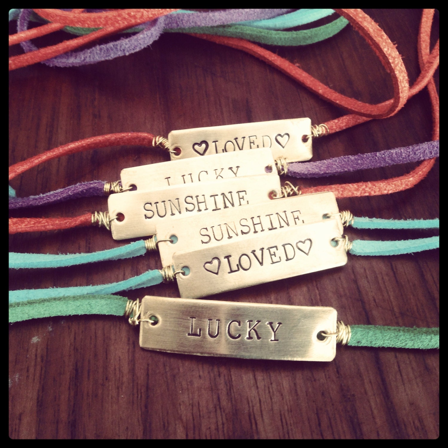 Spring personalized leather bracelets