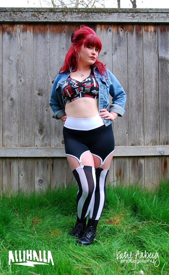 Black and White Garter Shorts