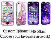 Custom iPhone 4 4S Decal Sticker Skin - you choose the artwork
