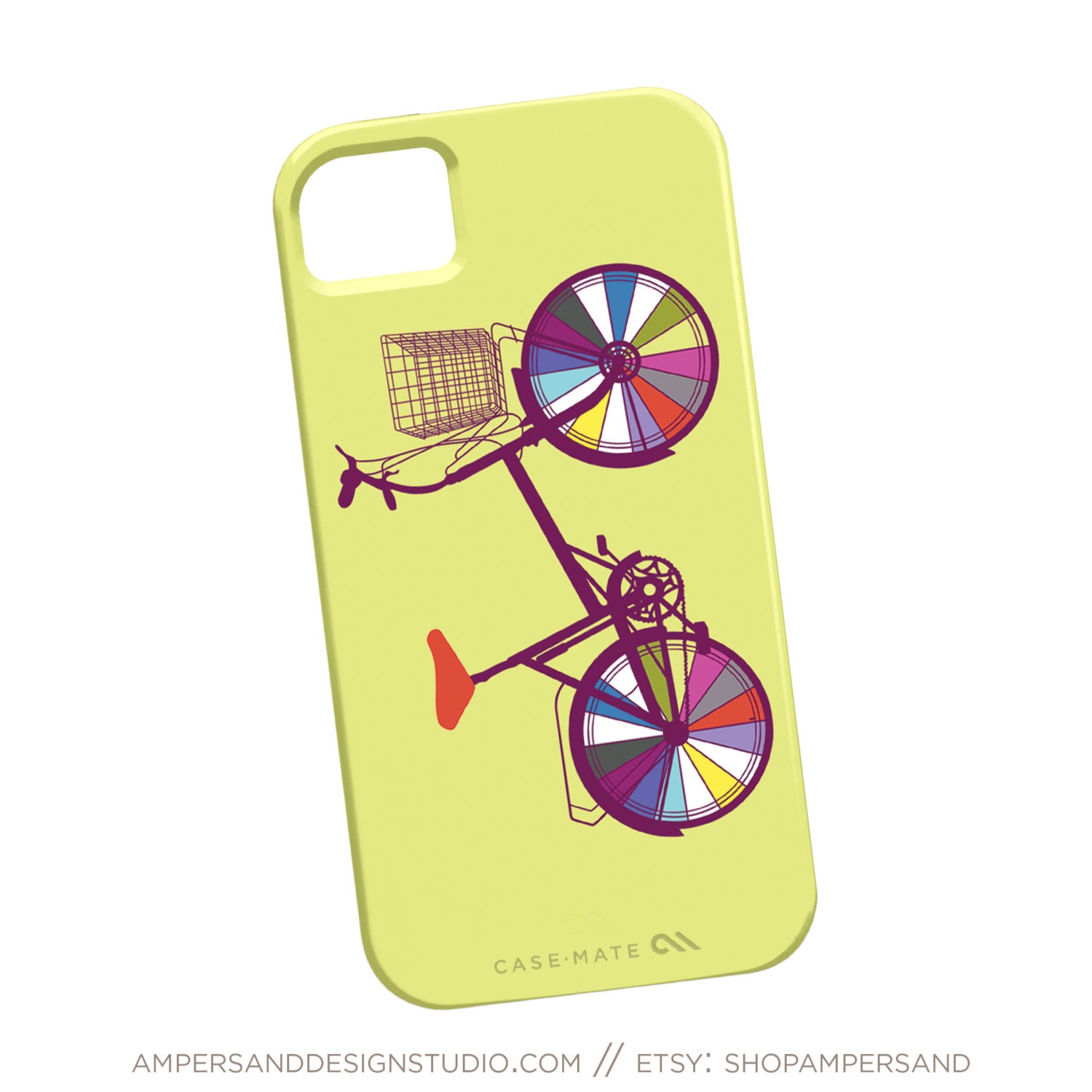 iPhone 4 or 5 case - Rainbow Spokes Bicycle