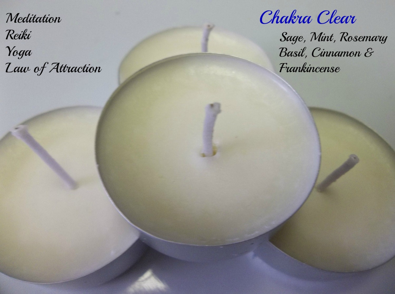 Chakra Clearing Tealight Candles Soy Reiki Candles Intention Yoga and The Law of Attraction Manifesting Candle