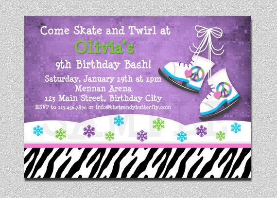 Ice Skating Birthday Invitation Ice Skating Party Invitation Printable Il_570xn