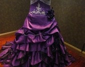 Alternative Gothic Royal Purple, Silver and Black Wedding Dress available in many colors