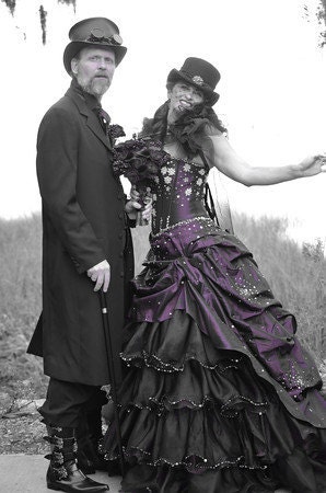 Steampunk Wedding Dress Available in many colors Alternative
