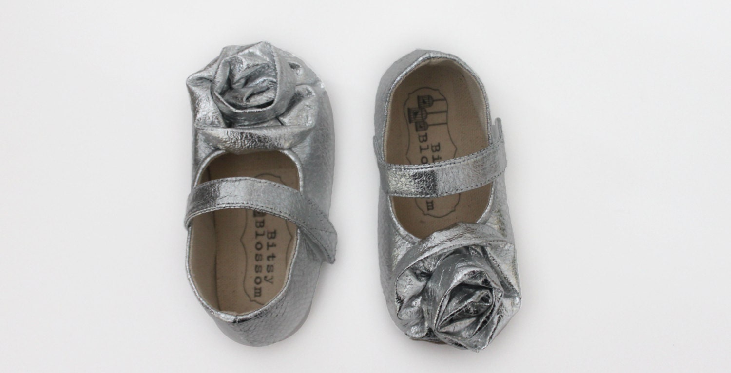 Baby Girl Shoes Toddler Girl Shoes Soft Soled Shoes Wedding Shoes Flower Girl Shoes Spring Shoes Summer Shoes Silver Shoes-Silver Bells