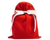 Red Organic Cotton Reusable Fabric Gift Bag