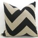 Chevron Linen Pillow - Black - Griege - 18 inch - BOTH SIDES - Zig Zag - Decorative Pillow - Linen Pillow - Throw Pillow