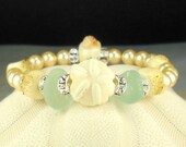 Serene Sea GENUINE White Sea Glass Bracelet With Lampwork Beads And Starfish