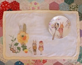 Moonrise Bunnies Decorative Vintage Illustrated Placemat