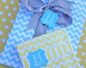Aqua Chevron Premium Wrapping Paper
