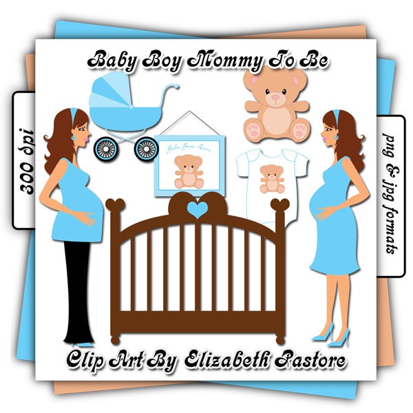 Mommy To Be In Blue Clip Art Collection