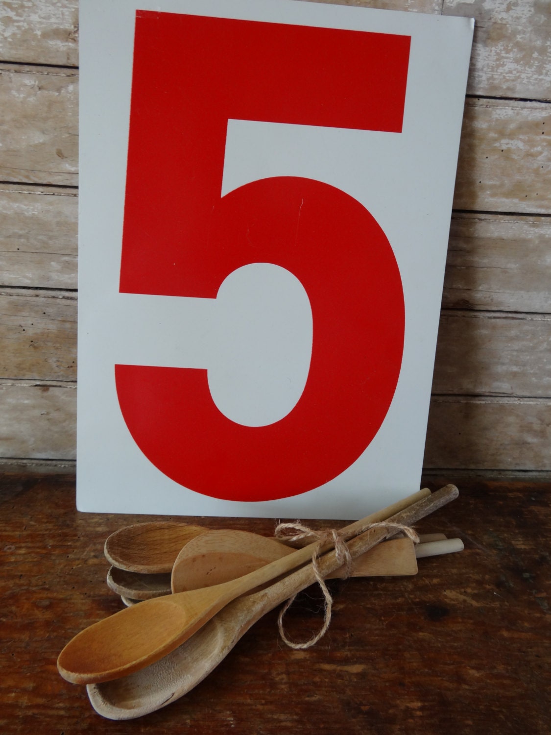 Vintage Wooden Spoons Set (5)
