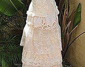 Reclaimed Ivory or White Wedding Gown Custom Layers of Vintage Lace, Silk, Tulle, Netting, Hankies, Rosettes by Vastly Vintage on Etsy