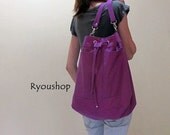 Ryoushop Barrel in purple - Canvas shoulder bag, Messenger bag, Drawstring Tote, unisex, shoulder bag, handbag, vintage, laptop bag