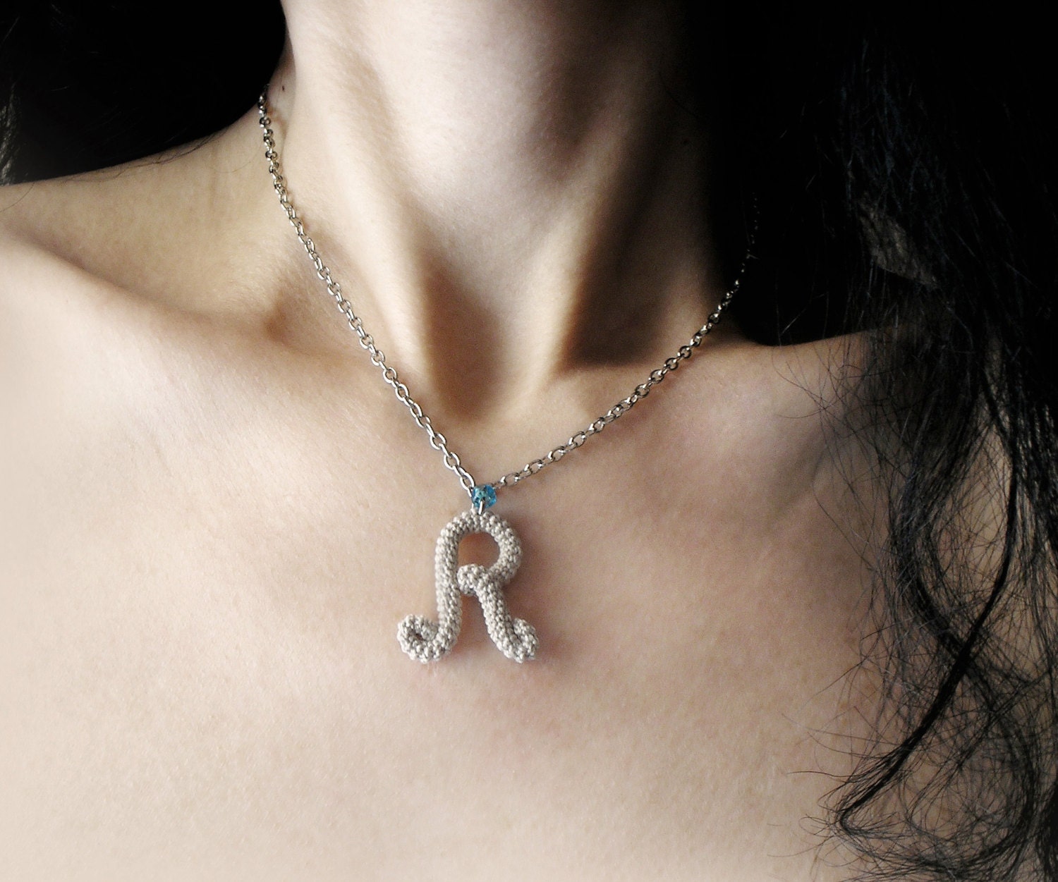 Initial Jewelry, Monogram Necklace, Personalized Letter Initial Necklace - dainty little charm