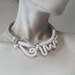 Choker Necklace, Yin-Yang Fantasy Style, Crochet  Wearable Art, Army Green-Ivory