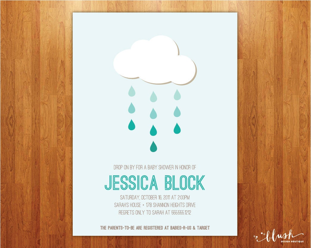 Rain Showers - DIY Sip N See DIY Baby Shower Invitation - Baby Sprinkle - 5x7 Printable Invitation