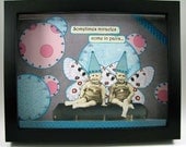 Miracles come in Pairs - TWINS - Mixed Media Shadow box - 8x10 inches