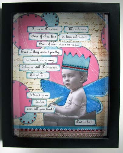I am a Princess. All Girls Are Mixed Media Shadow box - 8x10 inches