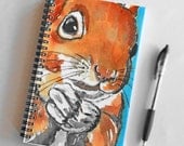 Squirrel Journal, Blank Notebook, Sketchbook, Spiral Bound Journal, Squirrel Watercolour Print