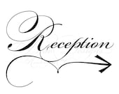 Digital 8 x 10 Wedding Reception Sign Arrow RIGHT Black Font