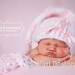 Baby girl elf hat pink white stripes pink satin bow baby boy blue and white stripe with tassel 3 to 6 months