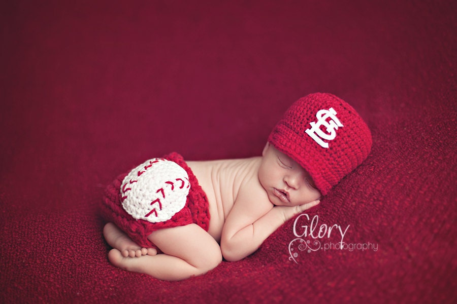 Baby Boy team baseball cap and diaper cover, newborn photo prop