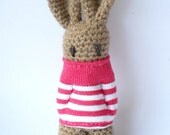 rabbit stuffed toy Amigurumi crocheted animal bunny wool doll  plushie