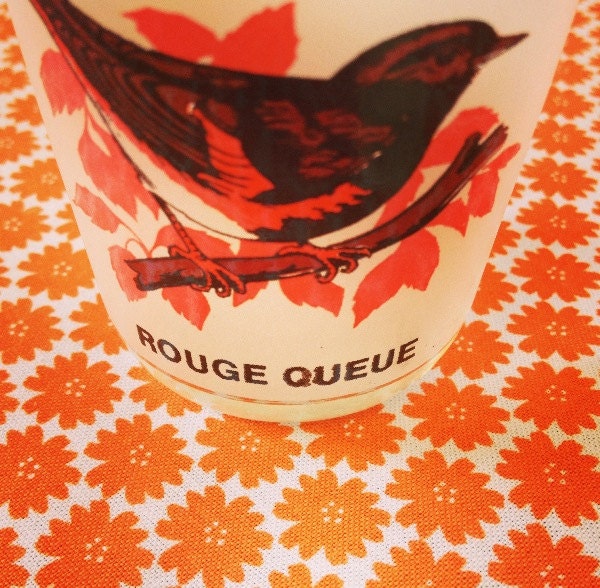Flower Pop - hand screen printed fabric in Tangerine Dream