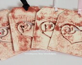 Valentine's Day Tags (Doubled Layered) - Ornate Heart - Handmade Vintage Inspired Valentine's Day Gift Tags (Choice of Color) - Set of 8