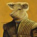 Pig art - "The Historian" - Oil Painting by Olivia Beaumont