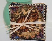 Cotton Kitty Coasters - Set of Four
