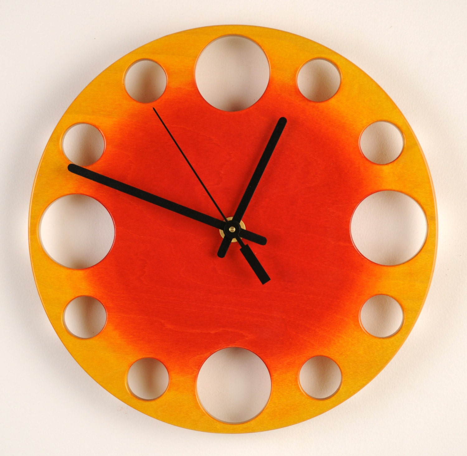 POP Clock: Sunburst Modern Wall Clock 10"