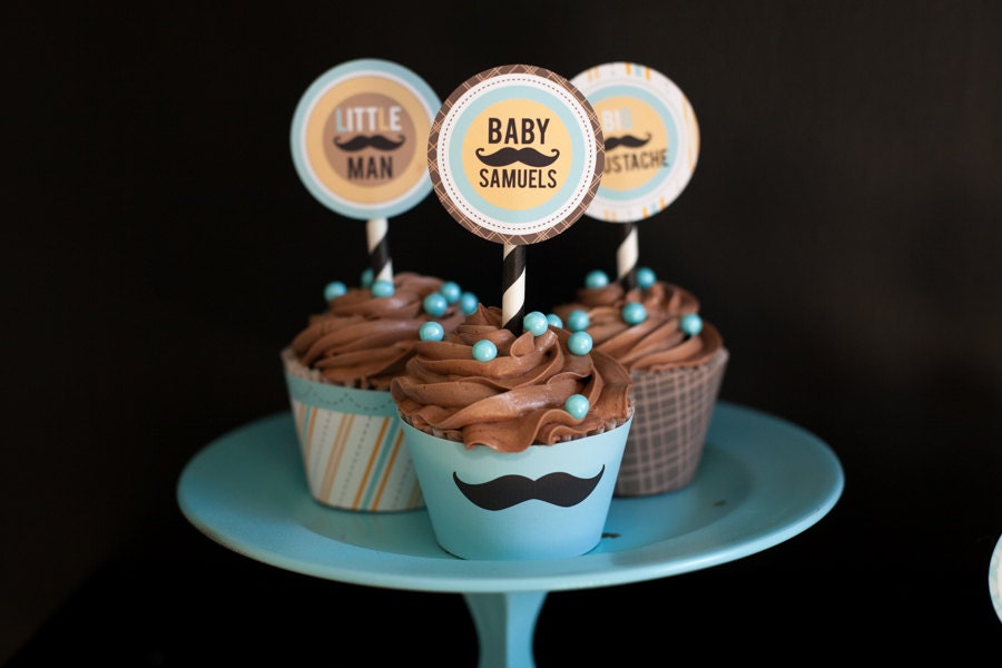 Mustache Bash Baby Shower or Birthday Party Set- DIY