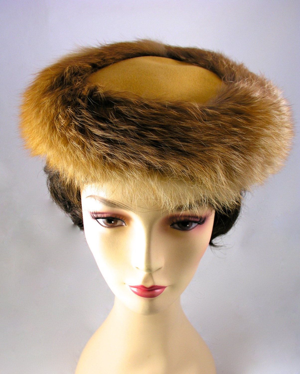Vintage Joseph Magnin Designer Fox Fur & Felt Hat - Free USA Shipping