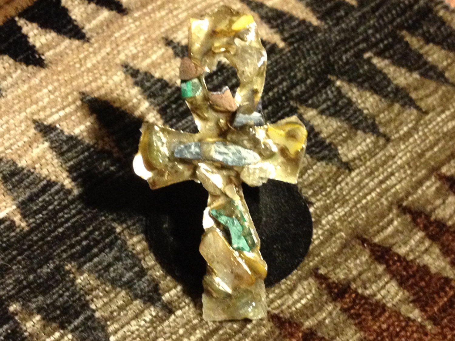 Orgone Quartz Gold Egyptian Ankh One size