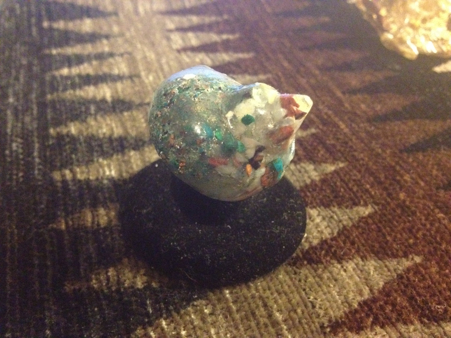 Seashell Orgone ring crushed stones size 8