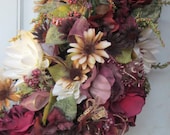 WooDLanD Wedding BurGunDy EleGanT SpLenDOR FirePlace Home Decor Wreath