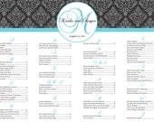 Custom Damask  Wedding Seating Chart