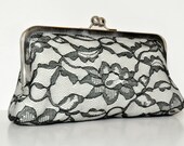 custom : linen & lace personalized clutch, bridal bag, choose your fabrics
