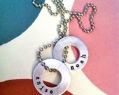 Sale-Uni Sex Hand Stamped Washer Necklace