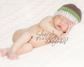 Striped beanie hat newborn boy or girl