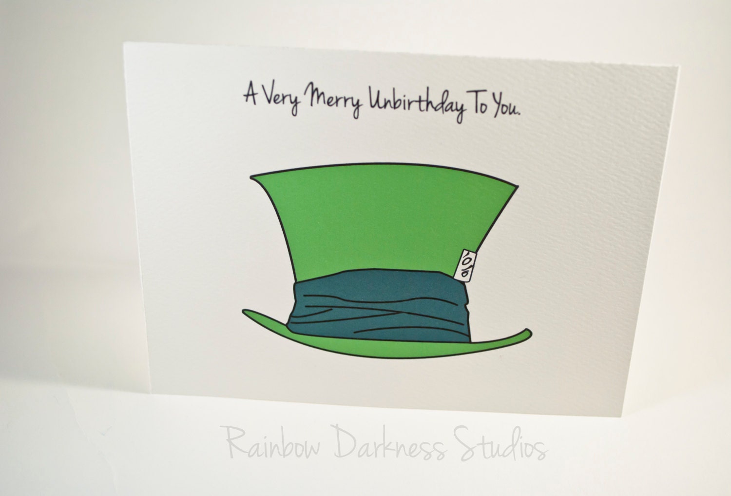 Mad Hatter Alice in Wonderland Notecard- Happy Birthday