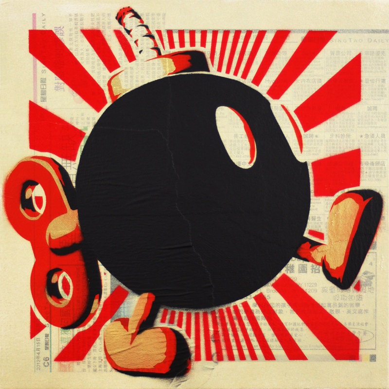 Stenciled Bob-omb Print