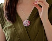 cotton and lace XL button necklace: choose your color