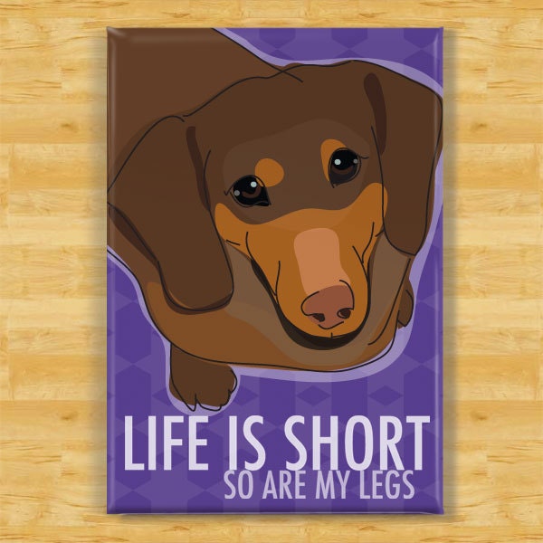 Dachshund Magnet - Life is Short So Are My Legs - Chocolate Dachshund Dog Magnet