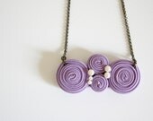 tea purple circles necklace