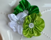 Saint Patricks Irish Green Flower Cluster Hair Clip