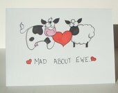 Mad about you, funny animal cards, love card, I love you