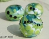 Handmade Lampwork beads "Lime Crush" Creeky Beads SRA